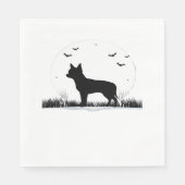 Serviette En Papier Chihuahua Chien - Halloween Moon Silhouette Classi (Devant)