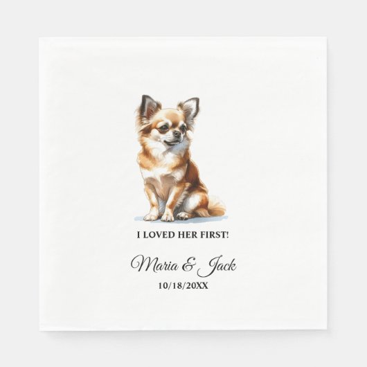 Serviette En Papier Chihuahua Chien J'Aimais Son Premier Mariage (Devant)