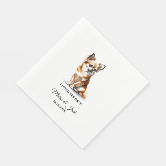 Serviette En Papier Chihuahua Chien J'Aimais Son Premier Mariage (Coin)
