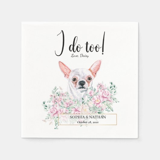 Serviette En Papier Chihuahua Chien Mariage Cocktail Serviettes (Devant)