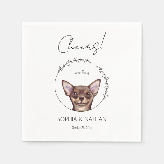 Serviette En Papier Chihuahua Chien Mariage Cocktail serviettes (Devant)