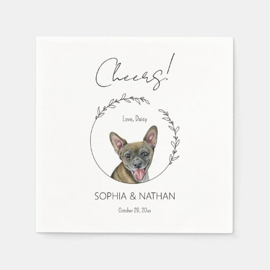Serviette En Papier Chihuahua Chien Mariage Cocktail serviettes (Devant)