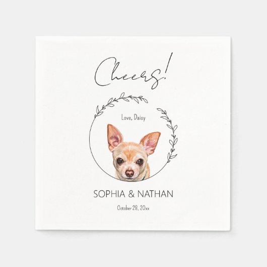 Serviette En Papier Chihuahua Chien Mariage Cocktail serviettes (Devant)