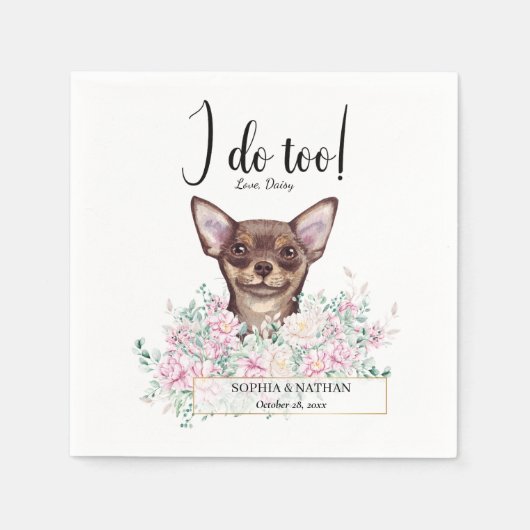 Serviette En Papier Chihuahua Chien Mariage Cocktail Serviettes (Devant)