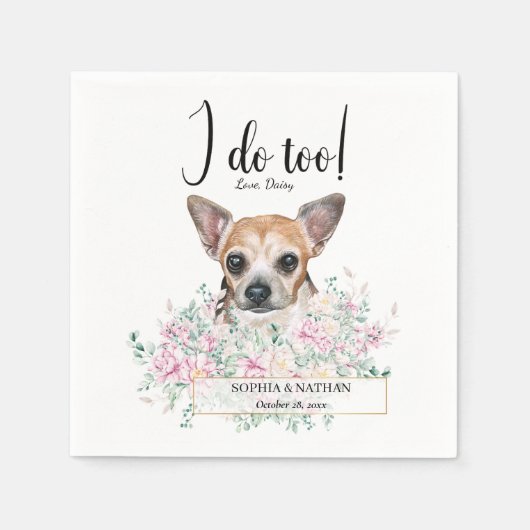 Serviette En Papier Chihuahua Chien Mariage Cocktail Serviettes (Devant)