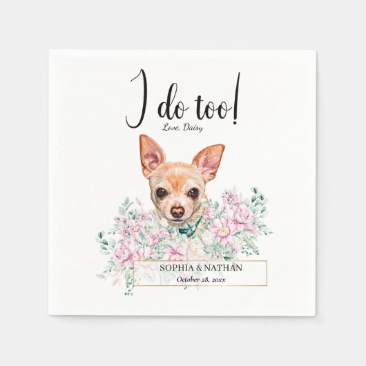 Serviette En Papier Chihuahua Chien Mariage Cocktail Serviettes (Devant)
