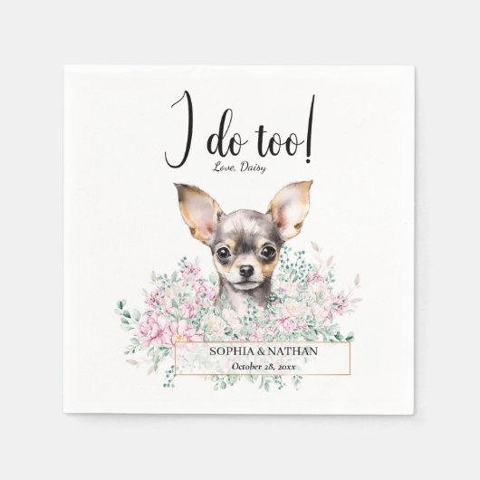 Serviette En Papier Chihuahua Chien Mariage Cocktail Serviettes (Devant)
