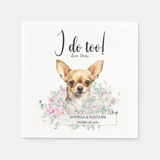 Serviette En Papier Chihuahua Chien Mariage Cocktail Serviettes (Devant)