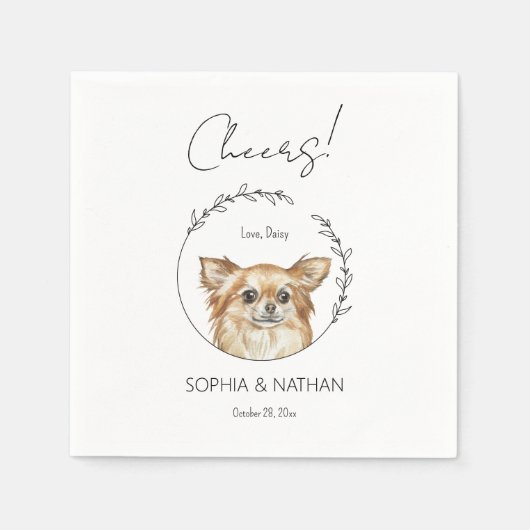 Serviette En Papier Chihuahua Chien Mariage Cocktail serviettes (Devant)