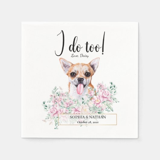 Serviette En Papier Chihuahua Chien Mariage Cocktail Serviettes (Devant)