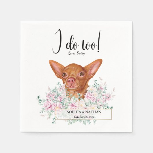 Serviette En Papier Chihuahua Chien Mariage Cocktail Serviettes (Devant)