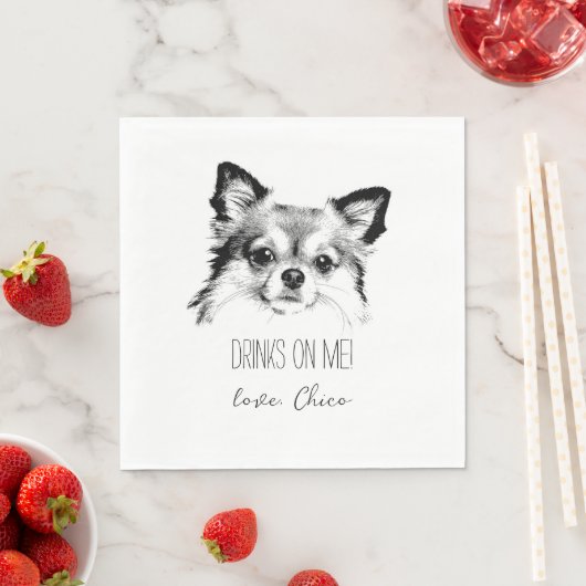 Serviette En Papier Chihuahua Chien Mariage Napkin Papier Napkin (En situation)