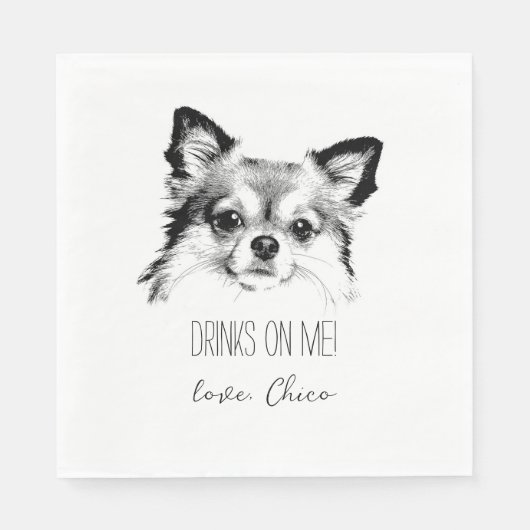 Serviette En Papier Chihuahua Chien Mariage Napkin Papier Napkin (Devant)
