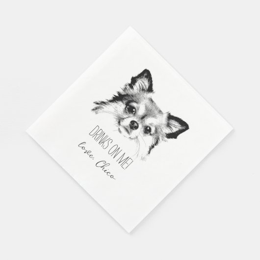Serviette En Papier Chihuahua Chien Mariage Napkin Papier Napkin (Coin)