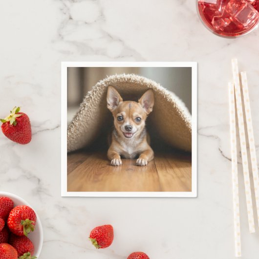 Serviette En Papier Chihuahua Chig sous un tapis (En situation)