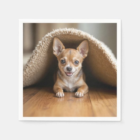 Serviette En Papier Chihuahua Chig sous un tapis (Devant)