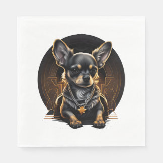 Serviette En Papier Chihuahua Cool Chien Rap Hip-Hop Gangster