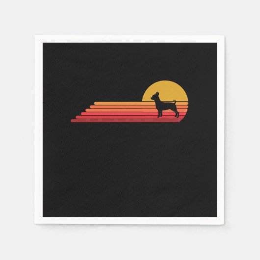 Serviette En Papier Chihuahua Dog Retro Vintage Style (Devant)