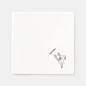 Serviette En Papier Chihuahua élégant : Art de ligne personnalisé (Devant)