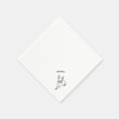 Serviette En Papier Chihuahua élégant : Art de ligne personnalisé (Coin)