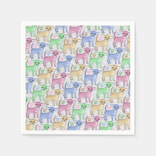 Serviette En Papier Chihuahua Lover Motif coloré (Devant)