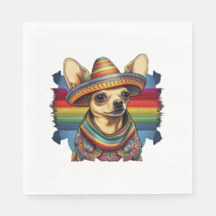 Serviette En Papier Chihuahua Mexique Cinco de Mayo Funny Chien