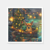 Serviette En Papier Chihuahua Noël Festive Voyage (Devant)