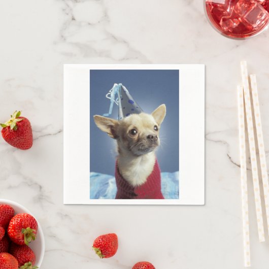 Serviette En Papier Chihuahua Party Chig Napkin (En situation)