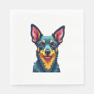 Serviette En Papier Chihuahua Peinture Abstraite Couleur Chien Mign