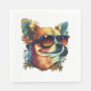 Serviette En Papier Chihuahua peinture Abstraite couleur mignonne chie