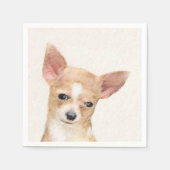 Serviette En Papier Chihuahua Peinture - Cute Original Chien Art (Devant)