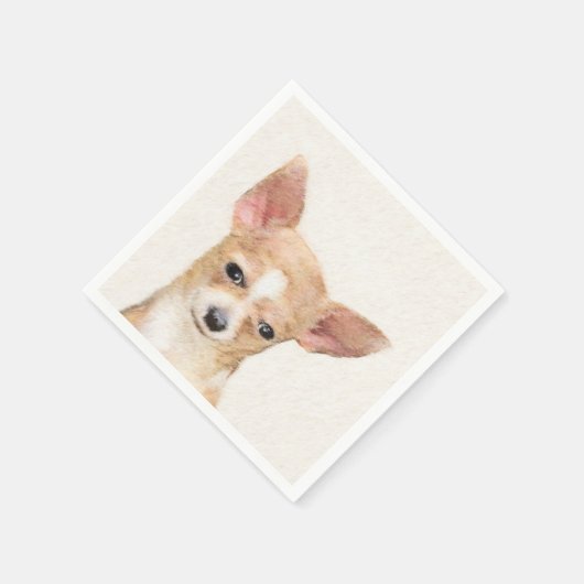 Serviette En Papier Chihuahua Peinture - Cute Original Chien Art (Coin)