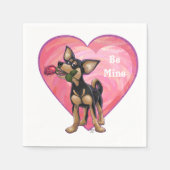 Serviette En Papier Chihuahua Saint-Valentin (Devant)
