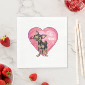 Serviette En Papier Chihuahua Saint-Valentin (En situation)