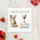 Serviette En Papier Chihuahua Signature Boire Mariage Animaux domestiq (En situation)