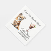 Serviette En Papier Chihuahua Signature Boire Mariage Animaux domestiq (Coin)