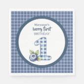 Serviette En Papier Child's Blueberry Berry First Birthday (Devant)