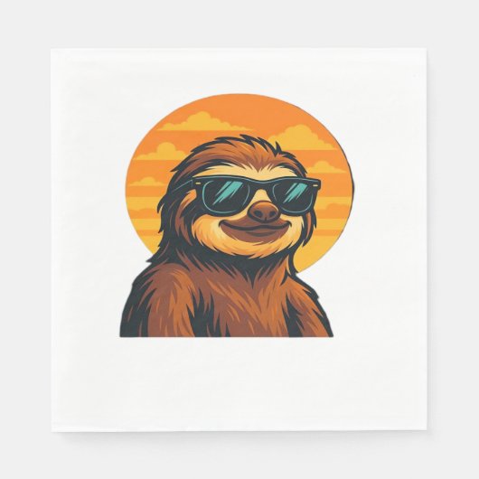 Serviette En Papier Chill Slots avec lunettes de soleil - Retro Sunset (Devant)
