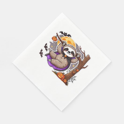 Serviette En Papier Chill Thrills Halloween Sloth T-Shirt surdimension (Coin)