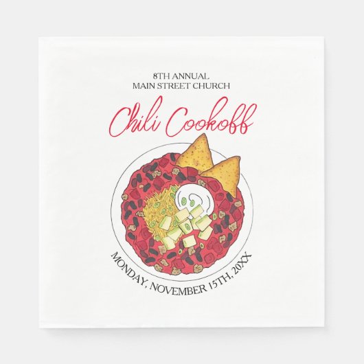 Serviette En Papier Chilli Soupe Concours de cuisine Concours de soupe (Devant)