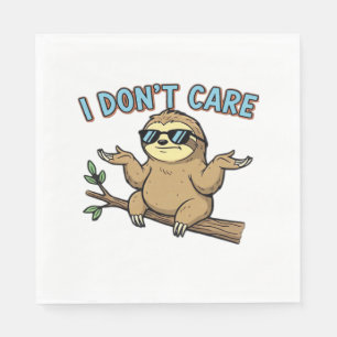 Serviette En Papier Chillin' Sloth Je ne me soucie pas Design Essentia