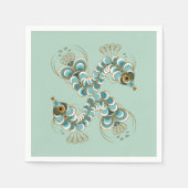 Serviette En Papier Chimera - Peacock Seahorse Papier Napkins (Devant)