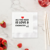SERVIETTE EN PAPIER CHIMIE ET AMOUR (En situation)
