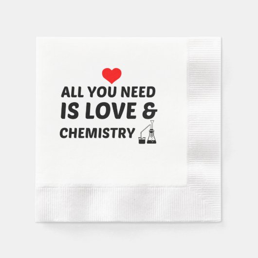 SERVIETTE EN PAPIER CHIMIE ET AMOUR (Devant)