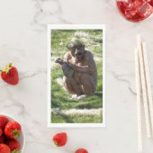 SERVIETTE EN PAPIER CHIMPANZÉ (En situation)