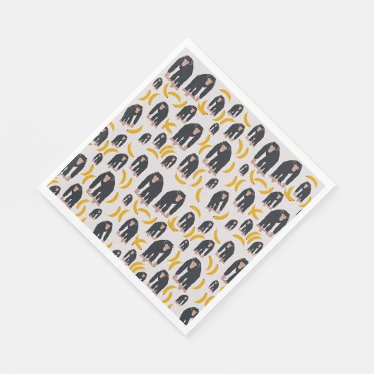 Serviette En Papier Chimpanzé singe et Motif bananier (Coin)