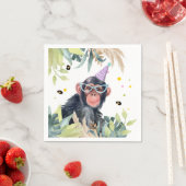 Serviette En Papier Chimpanzé Singe Fête Animaux Anniversaire Safari (En situation)