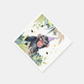 Serviette En Papier Chimpanzé Singe Fête Animaux Anniversaire Safari (Coin)
