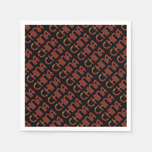 Serviette En Papier Chine Drapeau chinois Typographie
