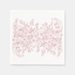 Serviette En Papier Chine rose Vintage Floral Mariage Dessert